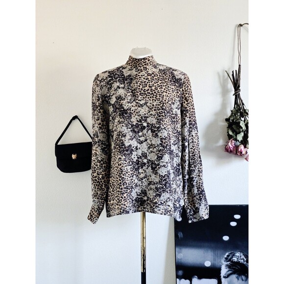 ungaro Tops - Emanuel Ungaro Paris Lace Leopard Long Sleeve Blouse Chic Couture Mob Wife L